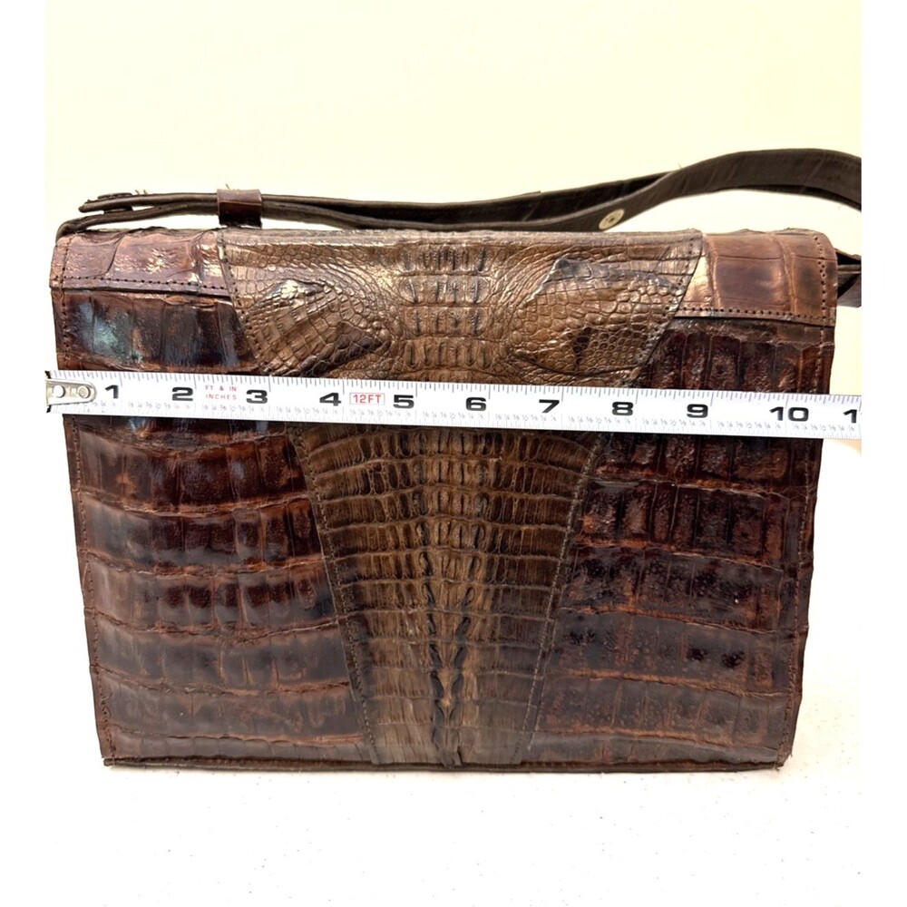 Vintage Genuine Alligator Crocodile Leather Shoulder Purse Satchel 10.5” Long - Picture 4 of 16